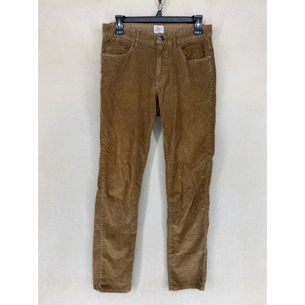 Faherty Brand Corduroy Pants Brown Organic Cotton Lyocell Elastane‎ Mens Size 30